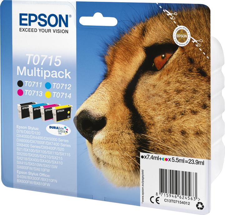 Produktbild Epson INK CARTR DURABRITE 4COLOUR T0715 (M, Y, BK, C)