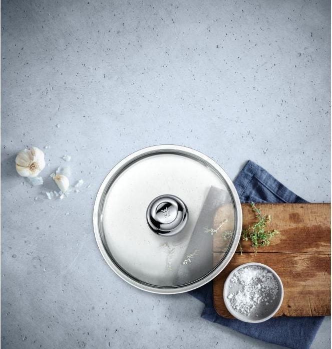 Productafbeelding WMF Glazen Deksel Pan Deksel 24cm Steelpan Vervangingsdeksel Metalen knop (24 cm, Metaal, Glas)