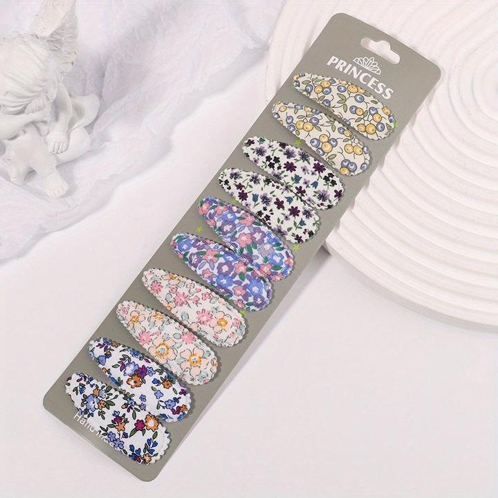 Image du produit Activity Board 10 Stück Baby gestreifte karierte florale Haarspangen, dekorativer Haarschmuck (10 pcs)