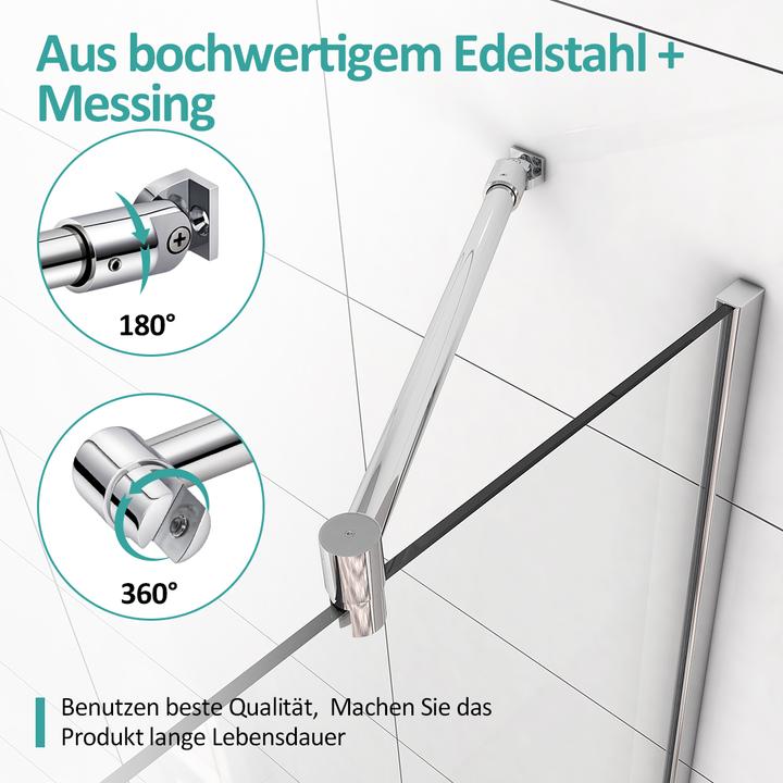 Produktbild Emke Wandhalterung Duschwandstabilisierung für Walk-in-Dusche für 8-10 mm Starkes Glas, L700-1200mm (70 cm)