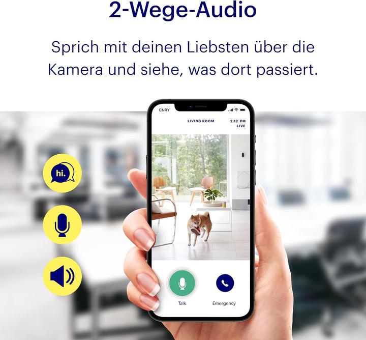 Produktbild Canary View Überwachungskamera mit 2-Wege-Audio, 24/7 Live-Übertragung, Bewegungsmelder, Nachtsicht
