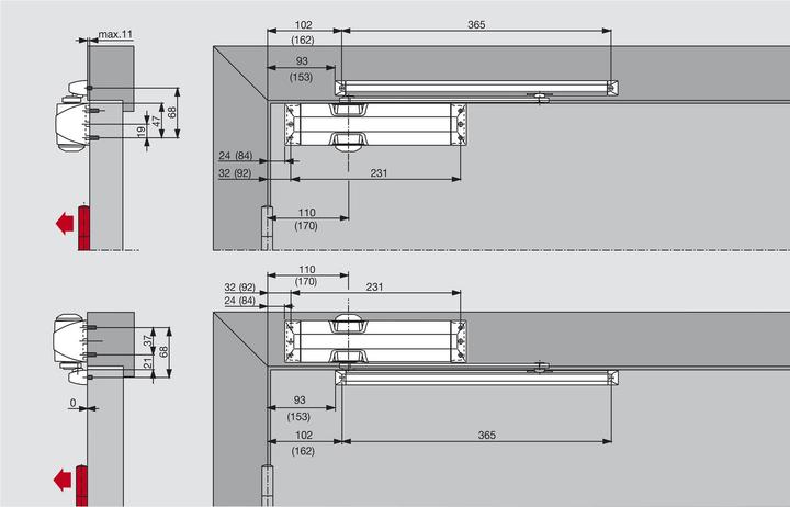 Immagine prodotto Dormakaba Ts 90 It 3-4 (Portafinestra, Porta d'ingresso, Porta di legno, Porta camera, Interno)
