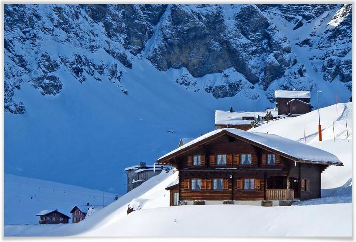 Produktbild Trenddeko Ferienhütte in den Schweizer Alpen (45 x 30 cm)