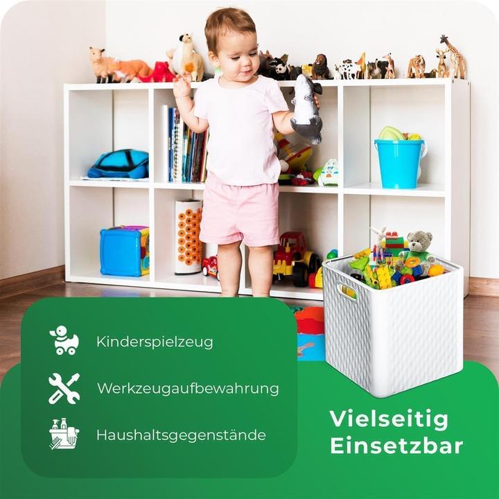 Actual product image Novaliv 3X Box 30x30x30 cm Weiss Boxen für Kallax Regal Körbe 30x30 Aufbewahrungsbox Regal als Schran (30 x 30 x 30 cm, 25 l)