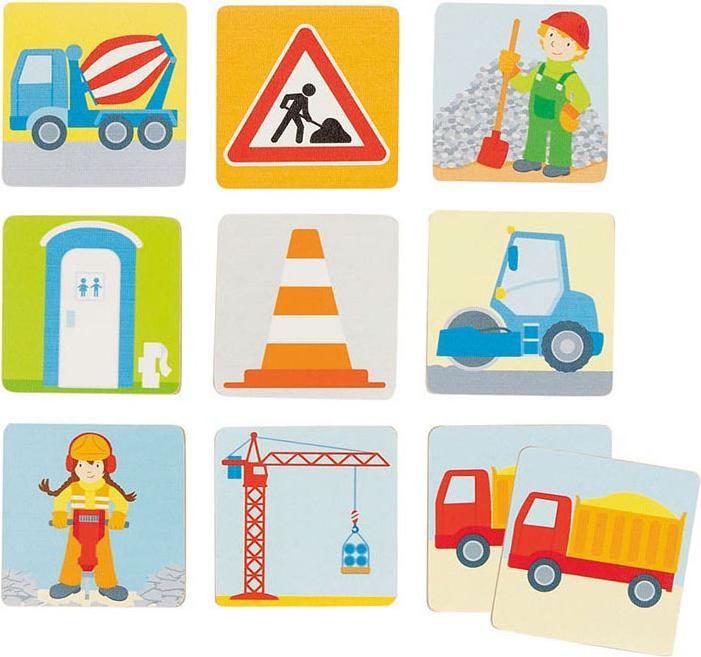 Image du produit Goki Jeu de mémoire Chantier de construction 32 pièces (Allemand, Anglais, Français, Italien)