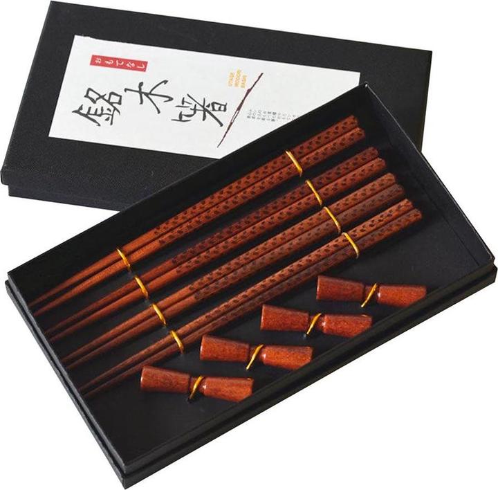 JTI Essstäbchen mit Halter - 4 Paar (1 Stück, Essstäbchen)