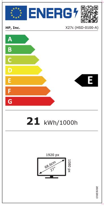 Energie-Label HP X27c 68.6 cm (27") 1920 x (1920 x 1080 Pixel, 27")