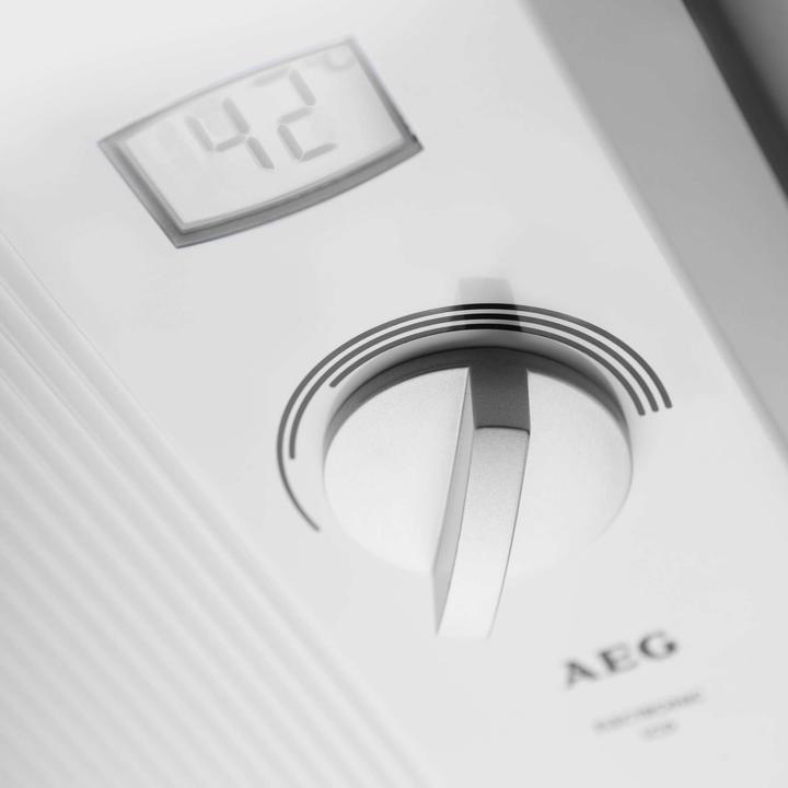 Actual product image AEG Haustechnik DDLE LCD 27 kW Electronic instantaneous water heater, temperature selection accurate to the degree