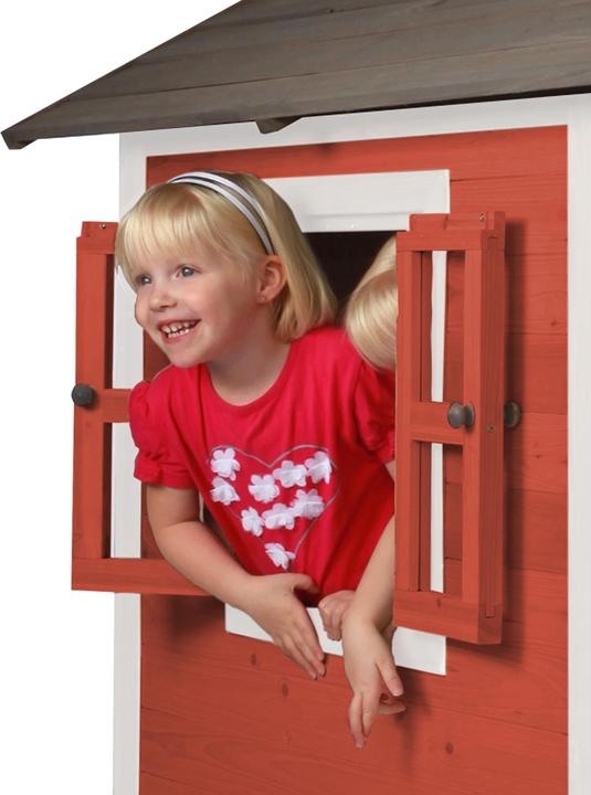 Image du produit Axi Lodge XL Maison de jeu Scandinave Rouge - Toboggan Violet