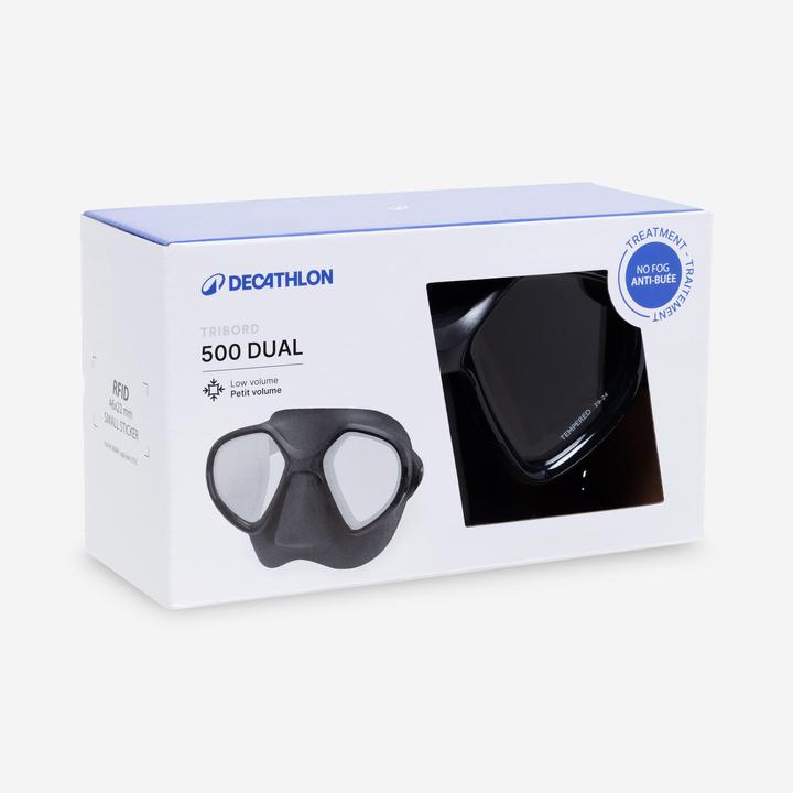 Actual product image Subea Tauchmaske Apnoetauchen Antibeschlag kleines Volumen - 500 Dual LV schwarz