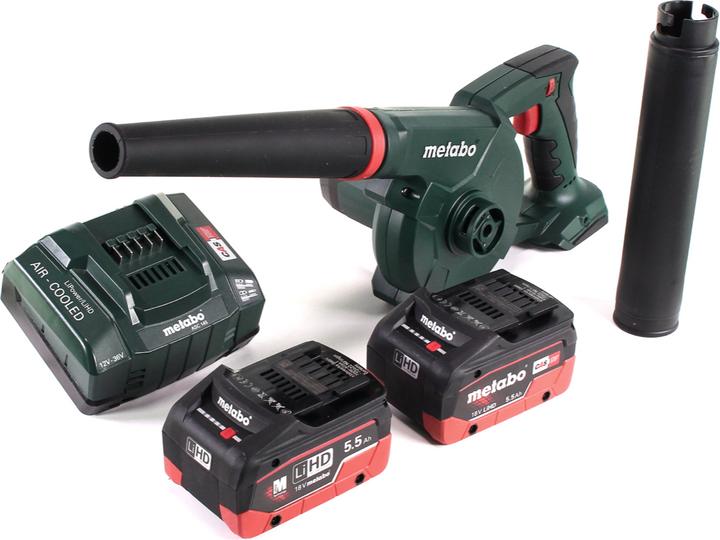 Immagine prodotto Metabo AG 18 Soffiatore a batteria 18 V + 2x batteria LiHD 5,5 Ah + caricatore (Batteria ricaricabile, Aspirafoglie)