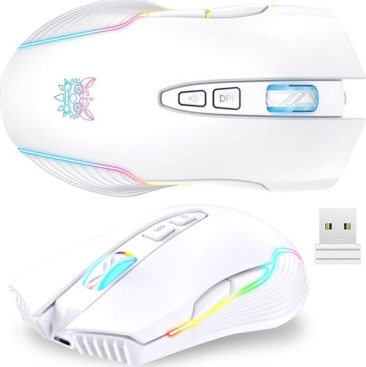 Produktbild Onikuma Mysz bezprzewodowa CW905 RGB biała (Kabellos)