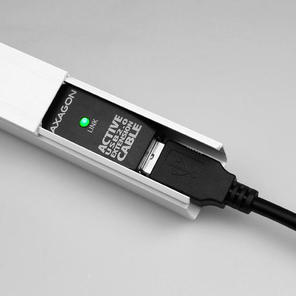 Produktbild Axagon ADR-210 aktives USB-Verlängerungskabel, USB 2.0, USB-A auf USB-A (10 m, USB 2.0)