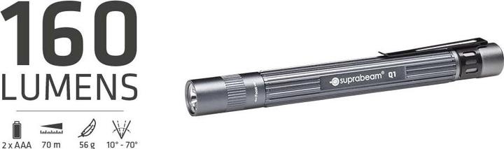 Image du produit Suprabeam Q1 Q1 Penlight à piles LED 14.2cm Gris (14.20 cm, 160 lm)