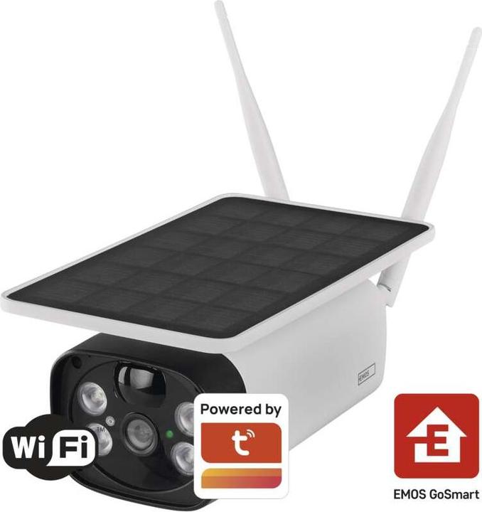 Produktbild Emos GoSmart Outdoor IP Kamera mit WiFi und Solarpanel IP-600 EYE, batteriebetrieben (1920 x 1080 Pixels)