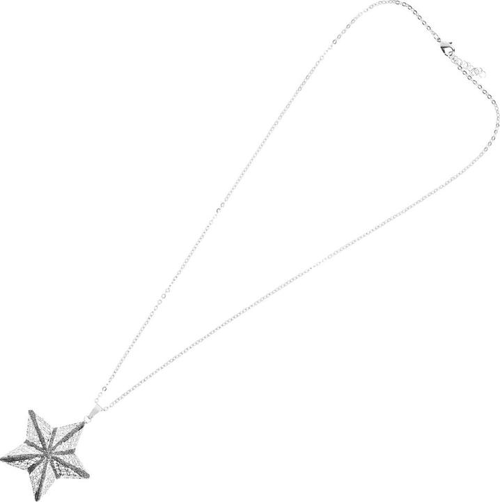 Produktbild Ottaviani Rhodium-plated bronze necklace with black diamond glitter (61 - 64 cm)