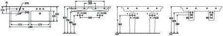 Immagine prodotto Villeroy & Boch Mobile V&B doppio lavabo SUBWAY 3.0 1300x470mm w ÜL con HL we C+ (470 mm, 1300 mm)