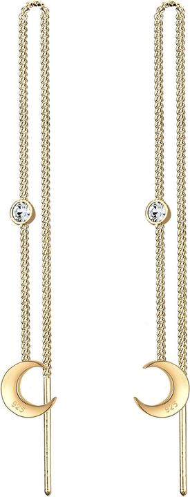 Elli Astro, Ear Chain, Halbmond, Solitär-Ohrring (Glaskristall, 925er Sterling Silber)