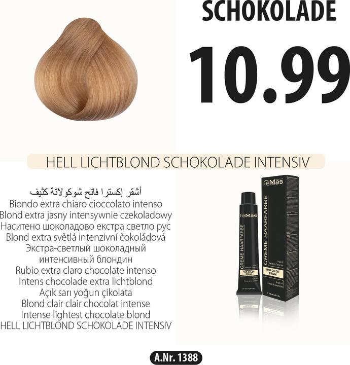 Produktbild FemMas 10.99) Haarfarbe Hell Lıchtblond Schokolade Intensıv 100ml (Hell Lıchtblond Schokolade Intensıv 100ml)