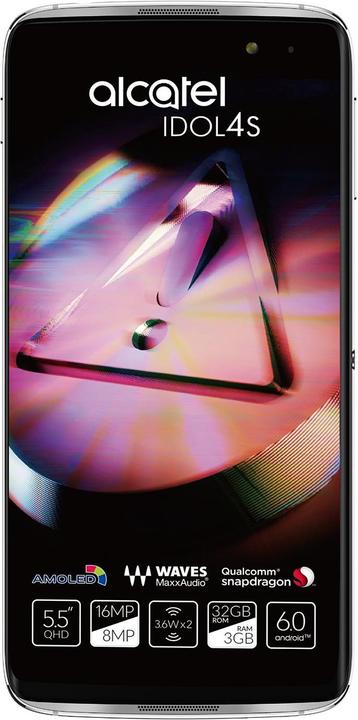 Actual product image Alcatel Idol 4s (32 GB, Metal Silver, 5.50", Hybrid Dual SIM, 16 Mpx, 4G)