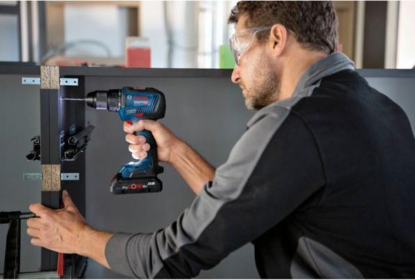 Actual product image Bosch Professional GSR 18V-55 cordless drill/driver (2x2.0Ah GAL 18V-40 L) (Rechargeable battery operated)