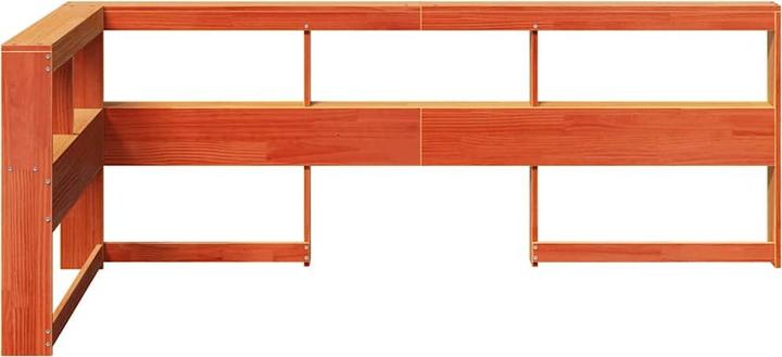 Actual product image VidaXL Headboard with bookcase L-shaped wax brown 80 cm solid wood