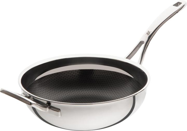 Produktbild WMF Wokpfanne Edelstahlpfanne 28cm Wabenboden Profi Resist Induktion beschichtet (28 cm, Bratpfanne, Edelstahl)