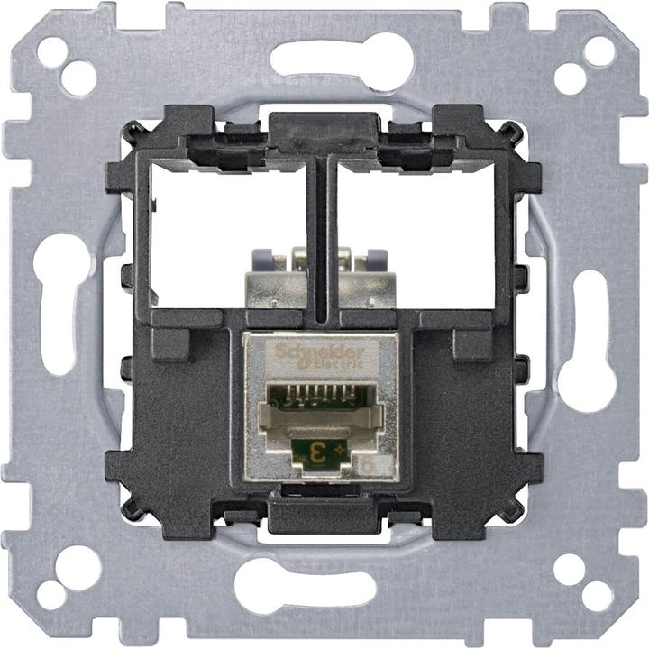 Produktbild Merten Tragplatte 1fach mit Anschlussmodul Schneider Electric - Actassi RJ45 Cat5e STP