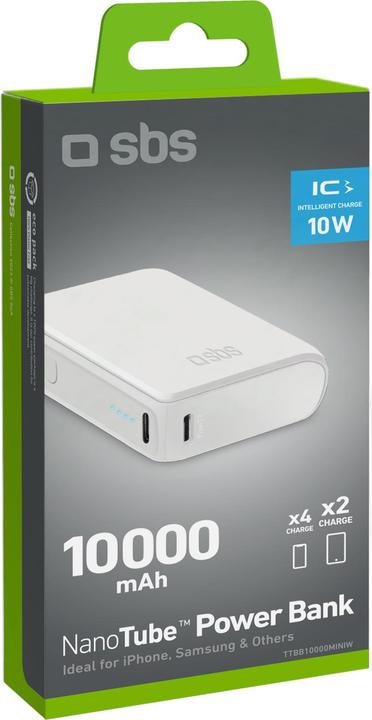 Actual product image SBS Powerbank 10.000mAh 2x USB-C/1x USB 10W whiteá (10000 mAh, 10 W, 37 Wh)