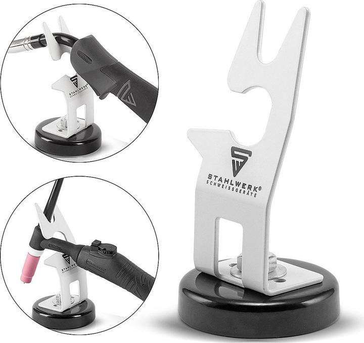 Image du produit Stahlwerk Support de torche de soudage avec pied magnétique blanc Wig Mig Plasma