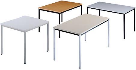 Actual product image kaiserkraft Rectangular table, plastic-coated round tube (800 x 800 x 740 mm)