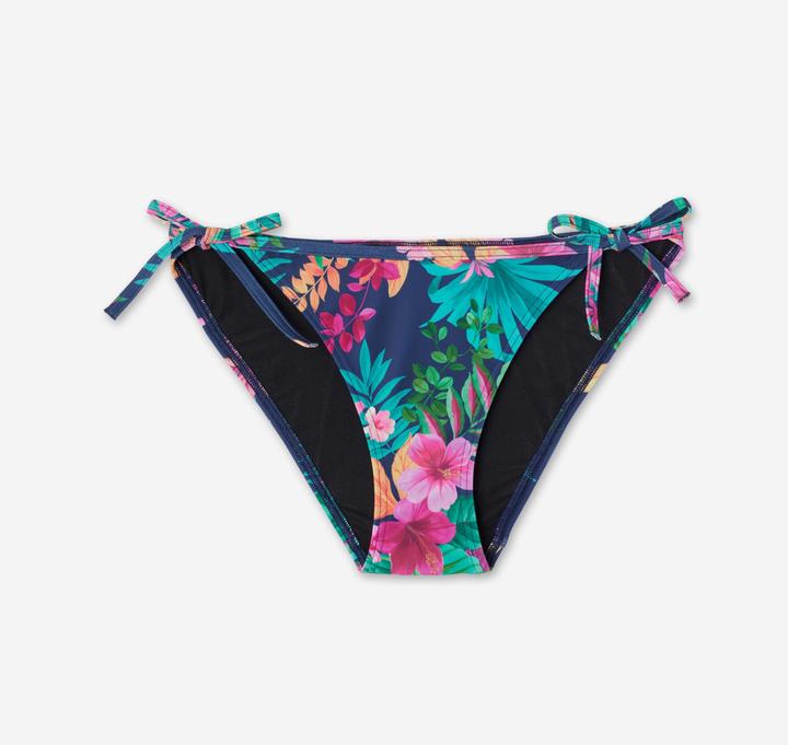 Olaian Bikini-Hose Damen seitlich geknotet Sofy Borabora blau (40, 42)