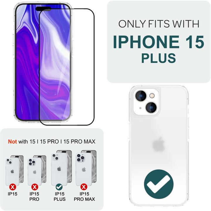 Immagine prodotto Nalia 2x vetro protettivo e 1x sagoma (2 Pezzo/i, Apple iPhone 15 Plus)