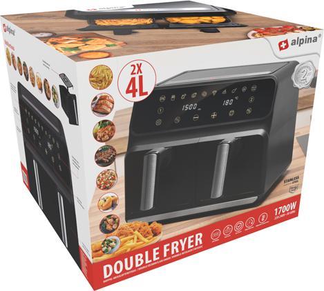 Actual product image alpina Double airfryer 8L 230V 1700W