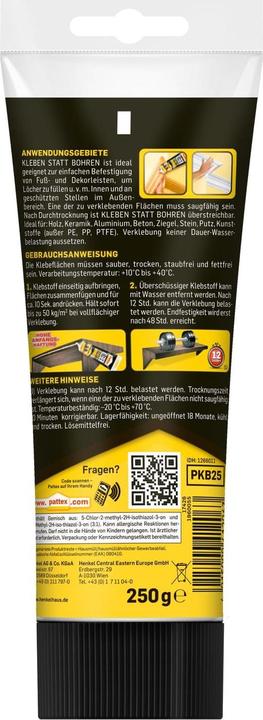 Image du produit Pattex Coller au lieu de percer 250 g (277 g)