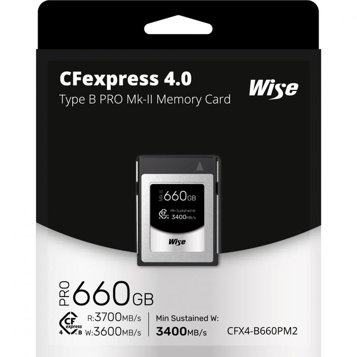 Produktbild Wise CFexpress 4.0 Type B PRO 660GB MK-II WI-CFX4-B660PM2 (660 GB, CFexpress Typ B)