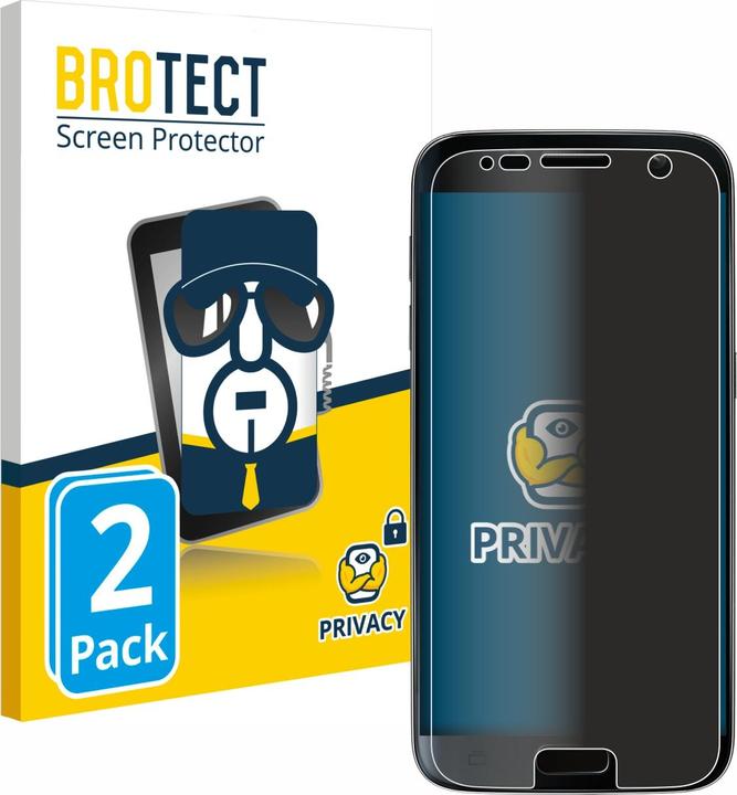 Productafbeelding BROTECT Anti-spionnetje privacyfolie Beschermfolie tegen blauw licht (2 Stuk, Samsung Galaxy S7)