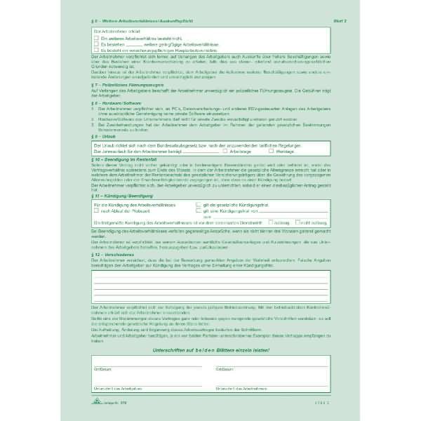Image du produit Rnk Contrat de travail pour les travailleurs à temps partiel et à temps réduit, autocopiant (4 x)