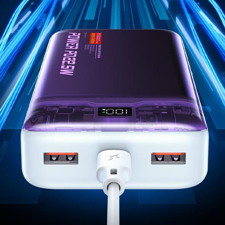 Produktbild Wekome WP-351 Vanguard-Serie – Powerbank 20000 mAh PD 20 W + QC 22,5 W (Lila / Transparent) (20000 mAh)