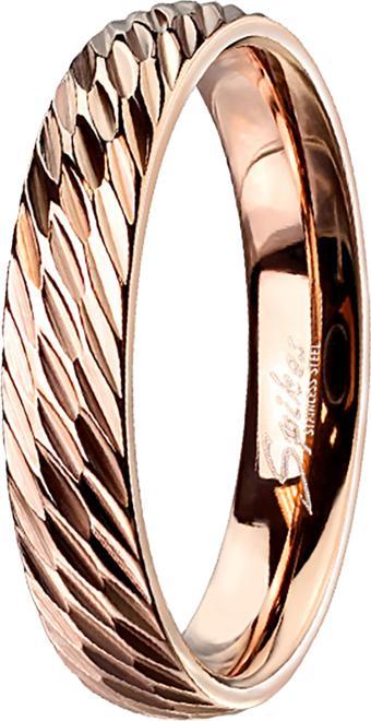 Actual product image Star Piercing Ring rose gold with diagonal cuts (61, 900 Platinum)