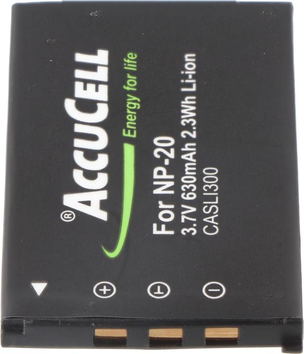 Actual product image AccuCell Battery suitable for Casio NP-20 Akkuty Casio Exilim EX-M1, EX-M2, Casio NP20, Sony NP-20DBA