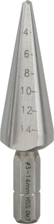 Immagine prodotto Bosch Professional Zubehör Trapano per scrostare la lamiera HSS, codolo esagonale, 3 - 14 mm, 60 mm, 1/4 di pollice (3 - 14 millimetri)