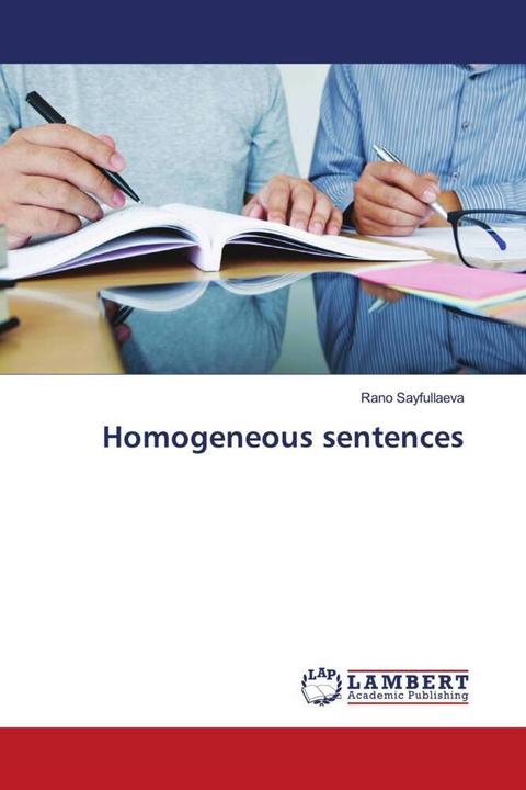 Image du produit Homogeneous sentences (Allemand, Rano Sayfullaeva, 2020)