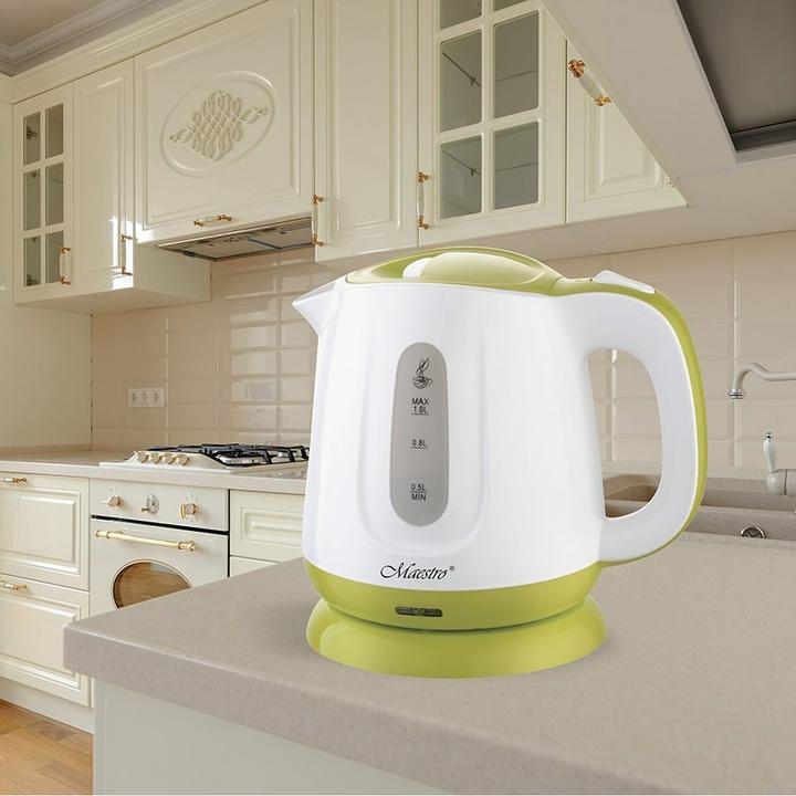 Actual product image Feel-Maestro MR013 green electric kettle Green, White (1 l)