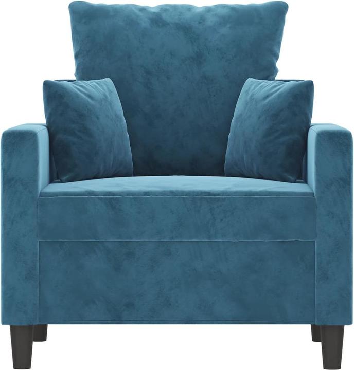 Immagine prodotto VidaXL Poltrona blu 60 cm in velluto,Colore: Blu,Materiale: Velluto (100