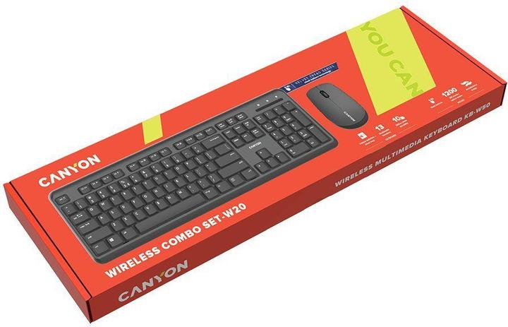 Image du produit Canyon Set-W20 UK/US Clavier+Souris sans fil (ING. Int., Sans fil)