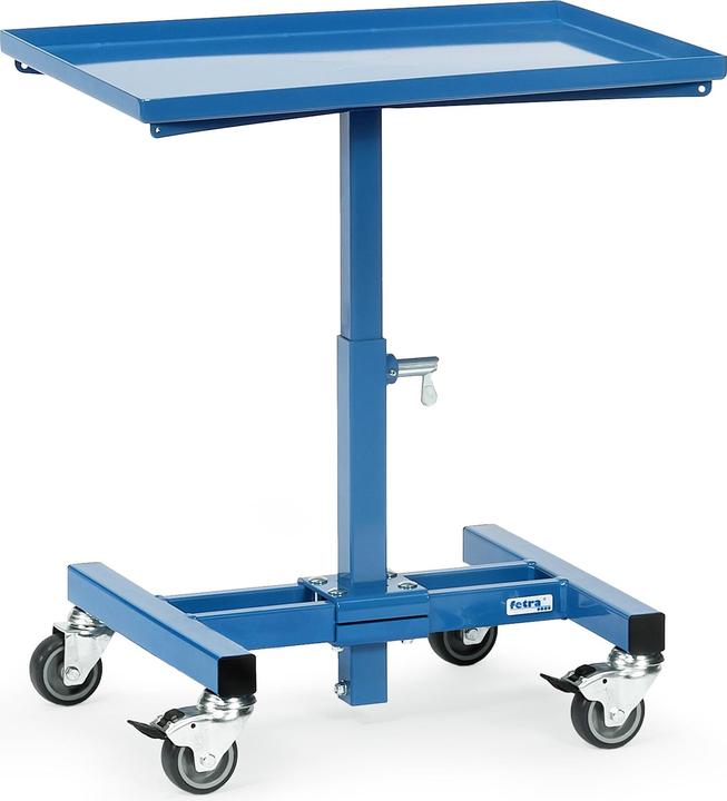 Fetra Materiaalstandaard laadruimte -L605xB405mm verstelbare hoogte 524-774 mm glanzend blauw, RAL 5007