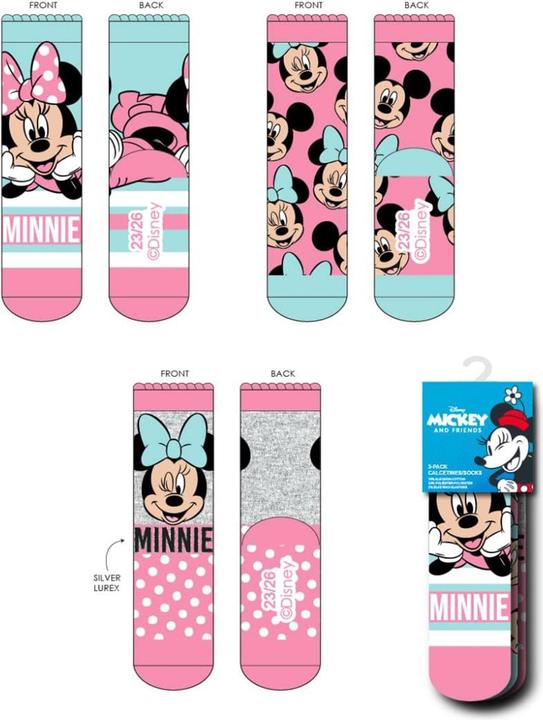 Disney Socken Pack 3 Stück Minnie (3er Pack, 31, 34)