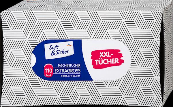 Produktbild dm Soft&Sicher Taschentücher Box mit extra grossen Taschentüchern