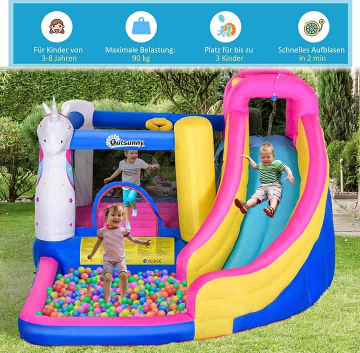 Immagine prodotto Outsunny Castello gonfiabile per bambini con scivolo e piscina